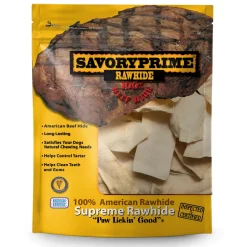 Savory Prime Supreme Rawhide Chips Natural - 16 Oz