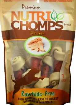 Scott Pet Nutri-Chomps Rawhide-Free Knots Wrapped in Chicken Natural Dog Chew Treats - 4" Inches - 7 Count