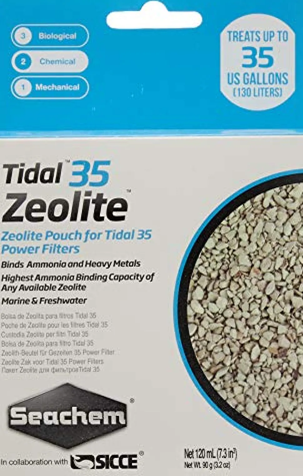 Seachem Tidal 35 Zeolite - 120 ml (Bagged)