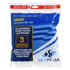 Seapora Rite-Fit A Cartridges for Penguin&reg; Power Filters - 75B/99 (Mini)/99B/100B - 3 pk