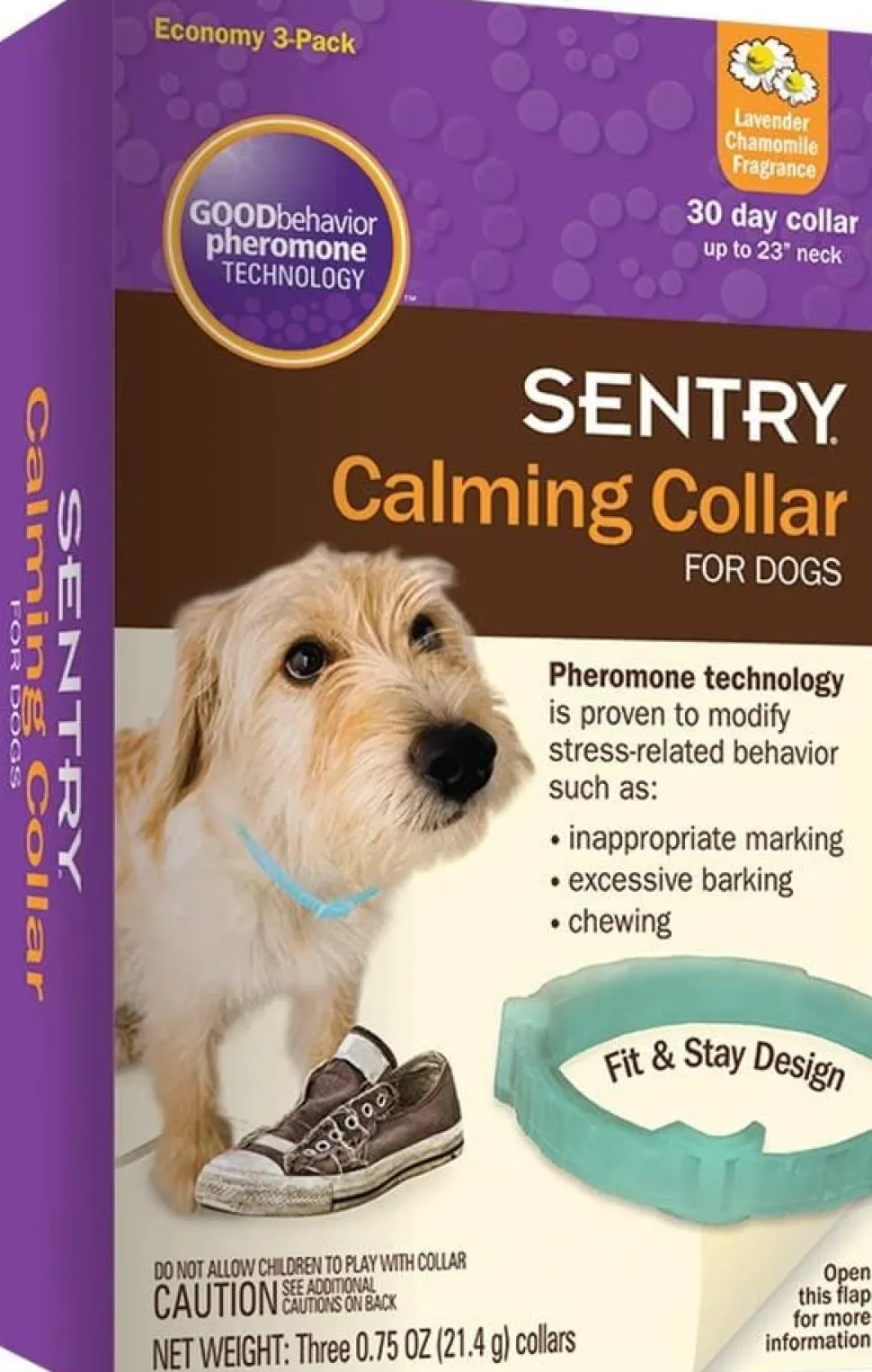 Sentry 30 Day Calming Collar for Dogs - Lavender/Chamom - 3 Pack
