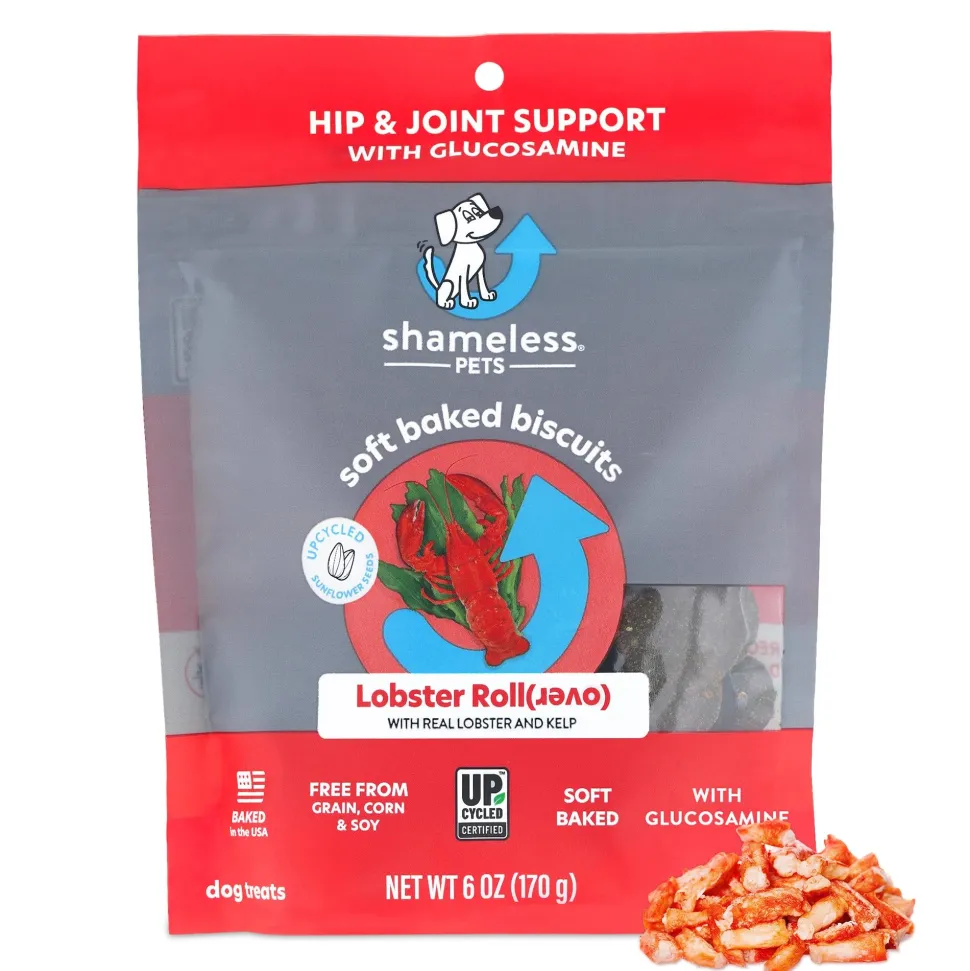 Shameless Pets Lobster Roll Over Soft Baked and Chewy Dog Biscuits Treats - 6 Oz - Case of 6