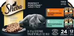 Sheba Perfect Portions Mixed Cuts Chicken/Tuna Twin Multi-Pack Wet Cat Food - 2.65 oz - Case of 12