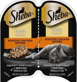 Sheba Perfect Portions Twin Pack Chicken Cuts in Gravy Wet Cat Food - 2.65 oz - Case of 24