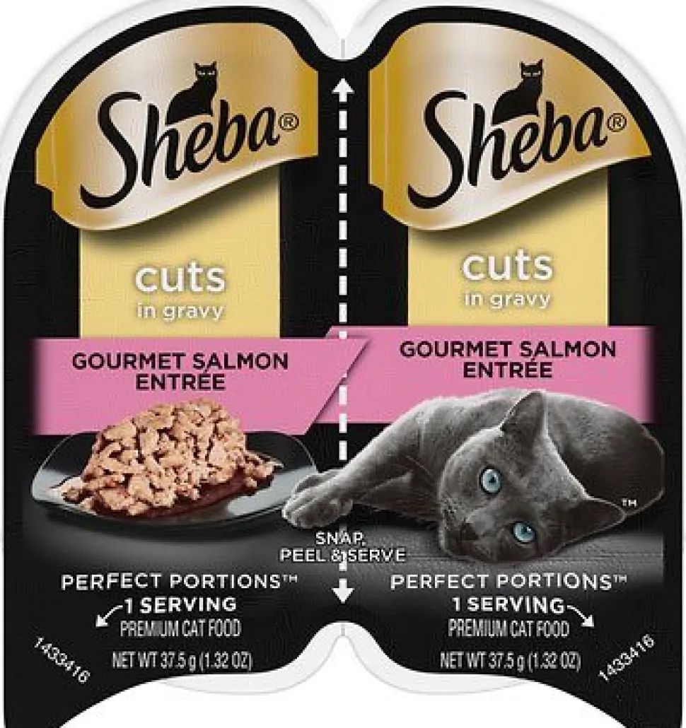 Sheba Perfect Portions Twin Pack Salmon & Shrimp Cuts in Gravy Wet Cat Food - 2.65 oz - Case of 24