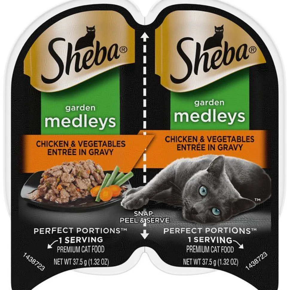 Sheba Perfect Portions Twin Pack Cuts Chicken with Vegetables Wet Cat Food - 2.64 oz - Case of 24