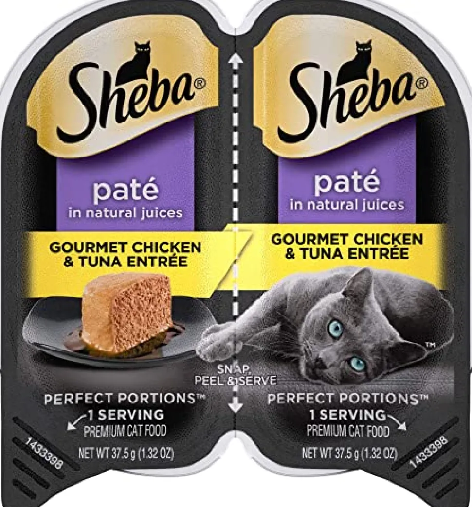 Sheba Premium Pate Poultry Entrée Twin Multi-Pack Wet Cat Food - 2.65 oz - Case of 24