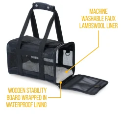 Sherpa Original Deluxe Airline Approved Travel Pet Carrier - Black - Large