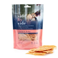Side By Side Small Batch Dry Roasted Chicken Jerky Warming Dog Treats