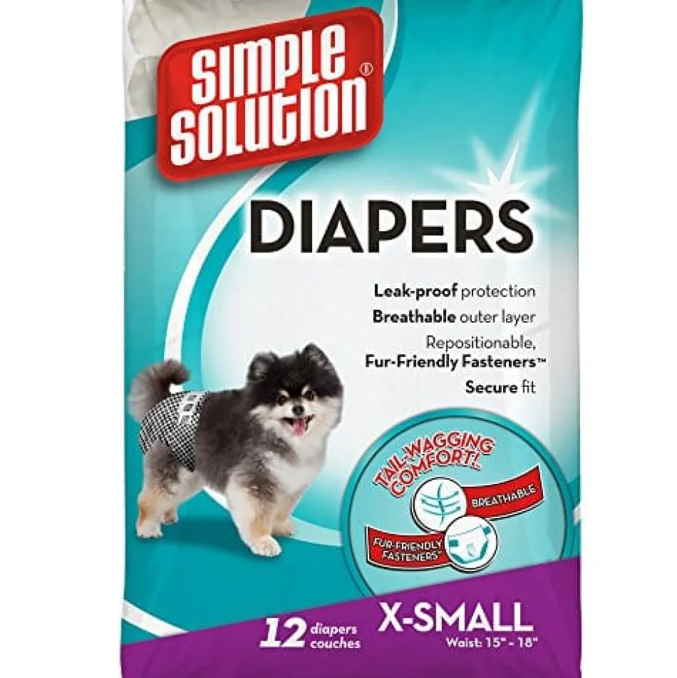 Simple Solution Disposable Dog Diapers - Large - 12 Pack