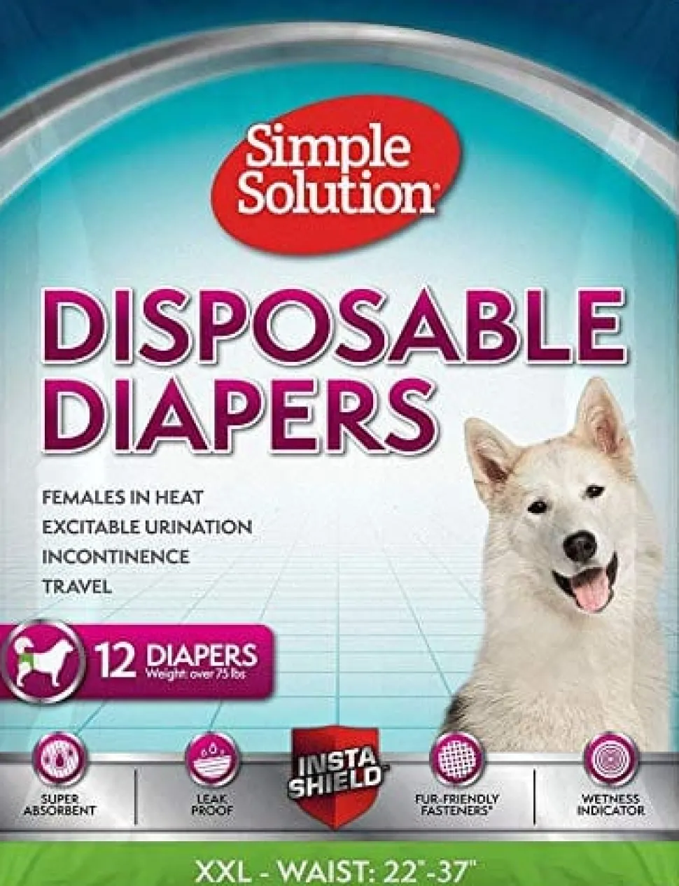 Simple Solution Disposable Dog Diapers - X Extra Large - 12 Pack