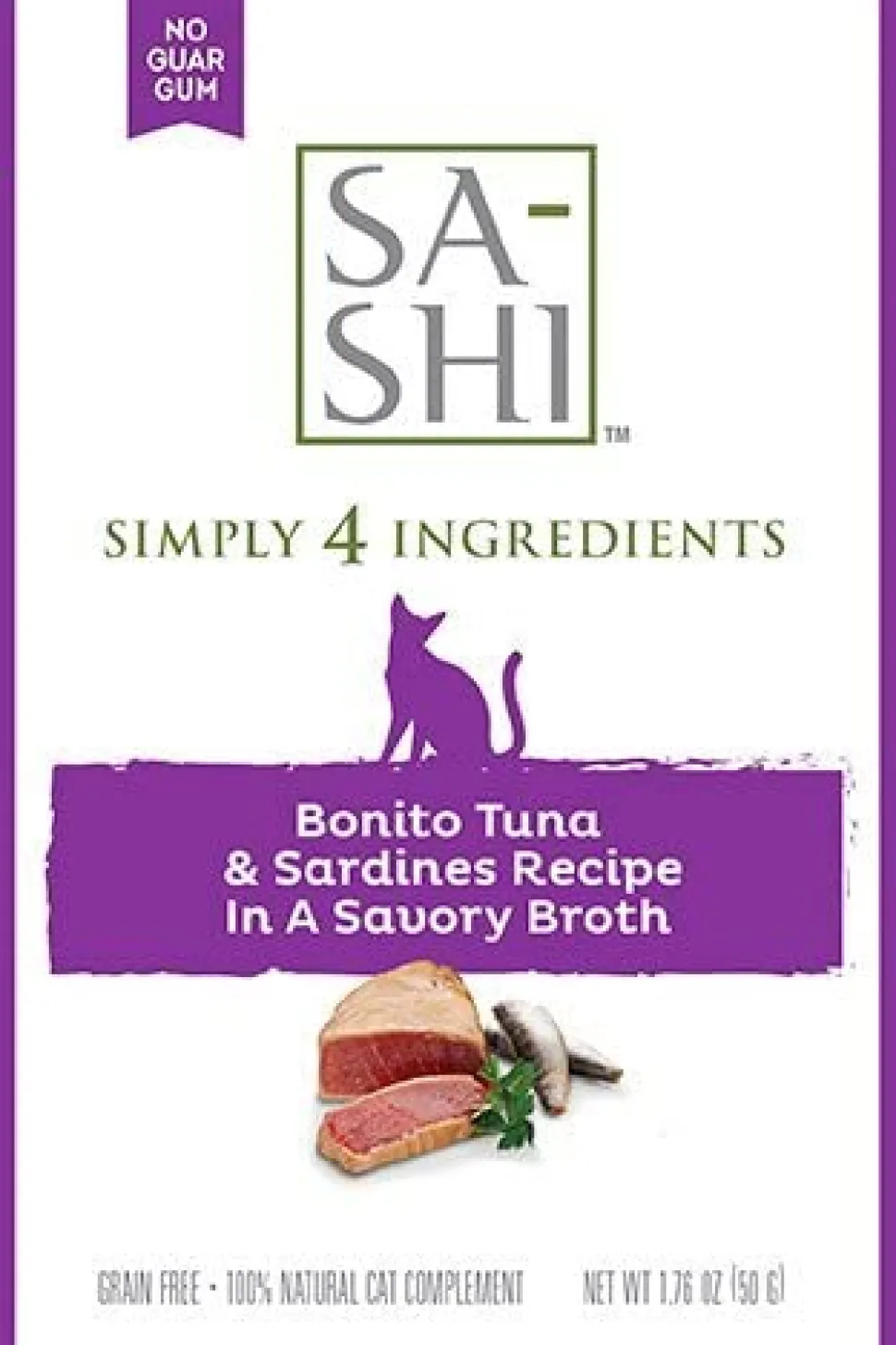 Simply 4 Ingredients SA-SHI Tuna & Sardines Wet Cat Food - 1.76 oz - Case of 8