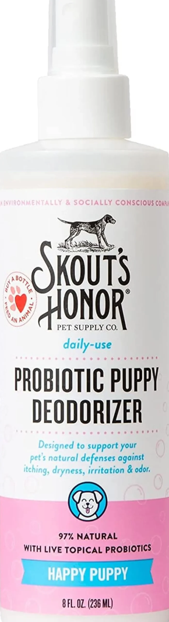 Skout's Honor Probiotic Daily Use Happy Puppy Dog Deodorizer - 8 Oz Bottle