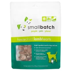 Small Batch Dog and Cat Freeze-Dried Treat Lamb Hearts - 3.5 Oz