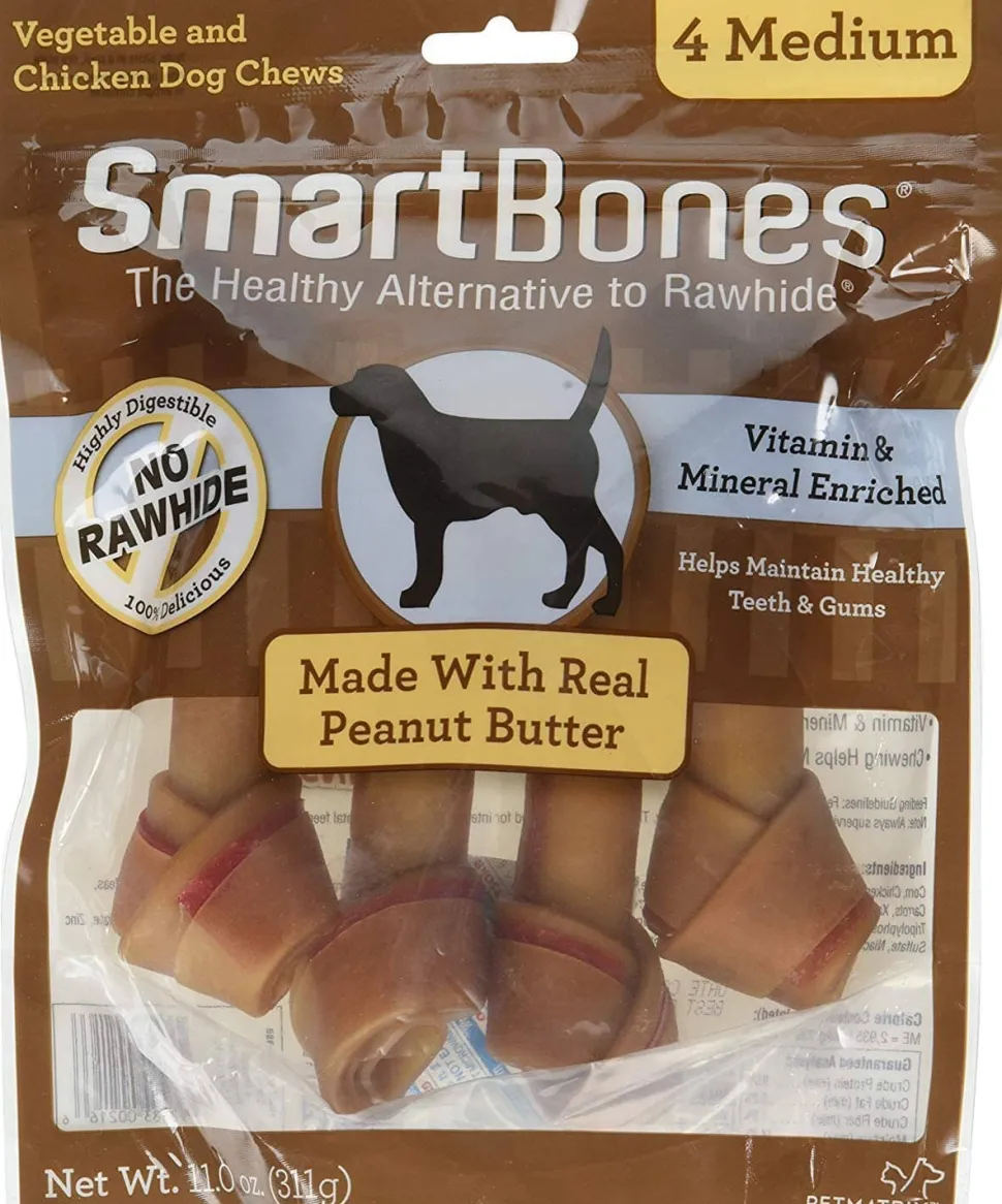 Smartbones Dog Dental and Hard Chews - Peanut Butter - Medium - 4 Pack