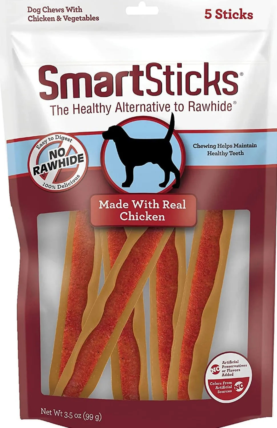 Smartbones Smartsticks Dog Dental and Hard Chews - Peanut Butter - 12 Pack