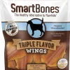 Smartbones Wings Triple Flavor Dog Dental and Hard Chews - Peanut Butter - 10 Count