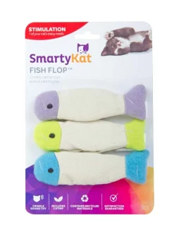 SmartyKat Fish Flop Crinkle Plush Catnip Toy - Multi-Color - 3 Pack