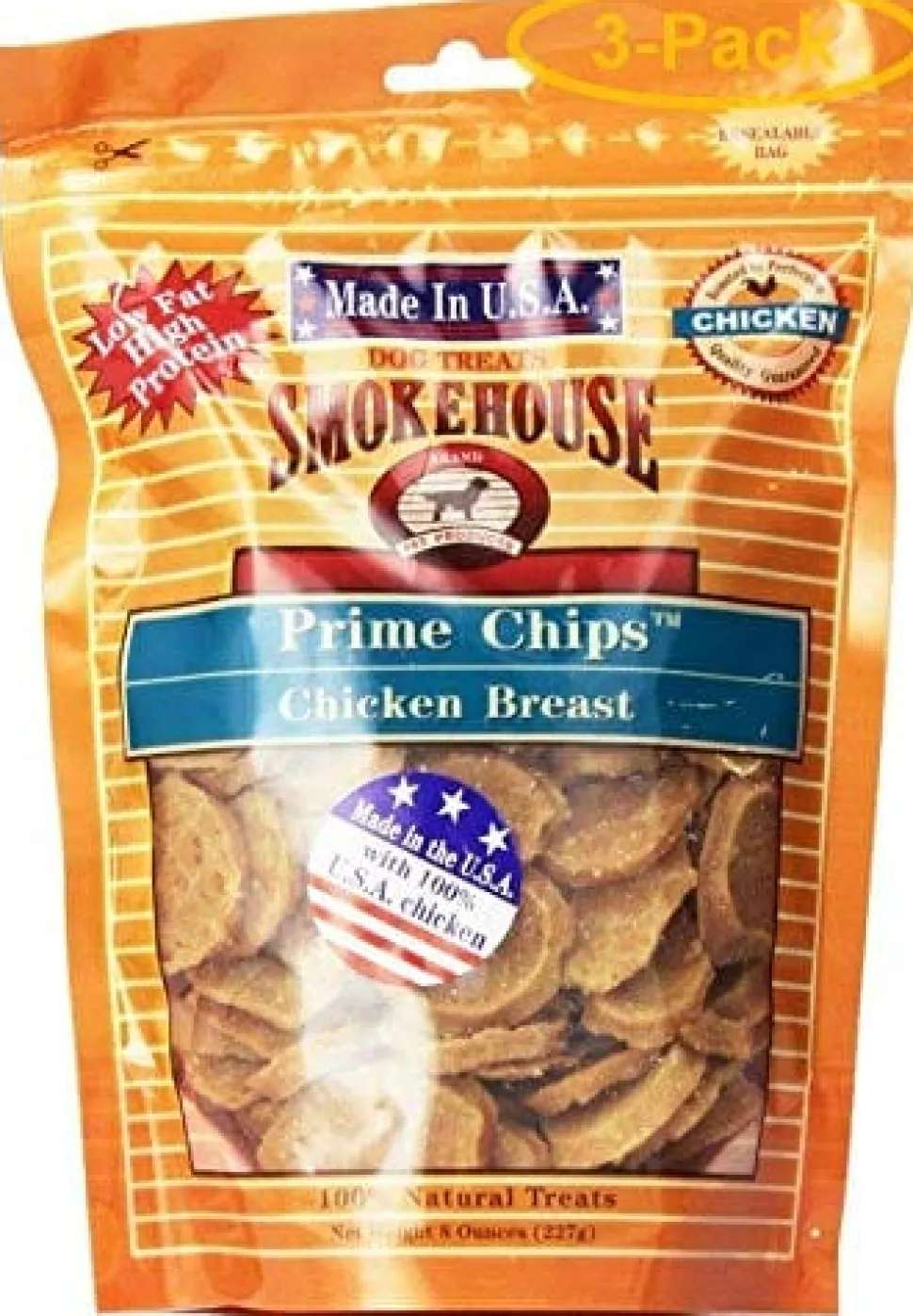 Smokehouse USA Prime Chips Natural Dog Chews - Chicken/Turkey - 8 Oz