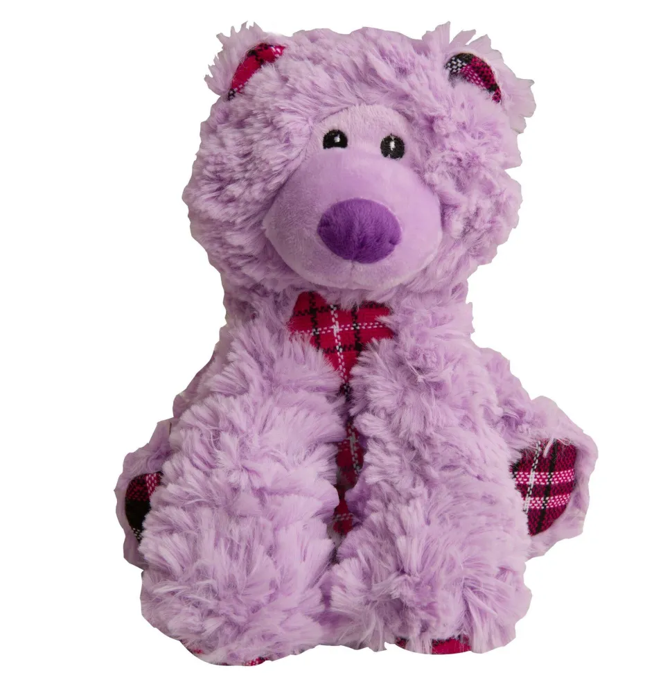Snugarooz Bella the Purple Bear Squeak and Crinkle Plush Dog Toy - 11" Inches