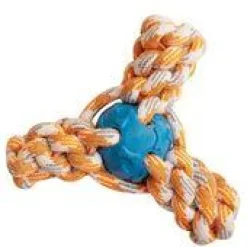 Snugarooz Fling N' Fun Rope and Ball Fetch Dog Toy - Mini - 4" Inches