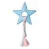 Snugarooz Lil Star Dental Textured Rubber Chew and Rope Puppy Dog Toy - Blue - 7" Inches