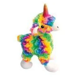 Snugarooz Llama Mia Rainbow Squeak and Crinkle Plush Dog Toy - 10" Inches