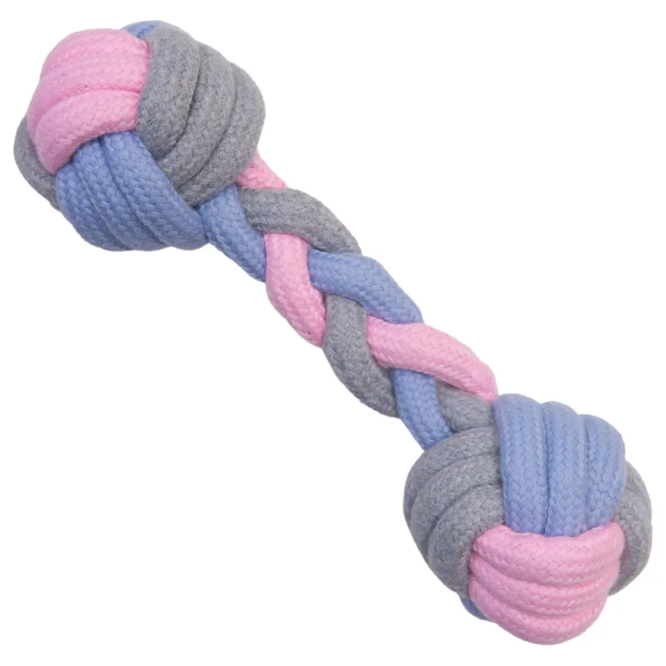 Snugarooz Pastel Knots Bone-Shaped Rope and Fetch Dog Toy