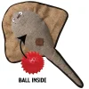 Snugarooz Sally The Stingray Squeak and Crinkle Plush Dog Toy with Inner Rubber Spikey Ball - Gray - 21" Inches