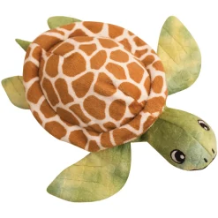 Snugarooz Shelldon The Turtle Squeak and Crinkle Plush Dog Toy - 10" Inches