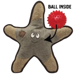 Snugarooz Sophie The Startfish Squeak and Crinkle Plush Nylon Dog Toy with Inner Spikey Ball - 21" Inches