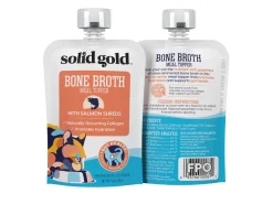 Solid Gold Bone Broth with Salmon Shreds Cat Food Meal Topper Pouch - 3 Oz - Case of 12
