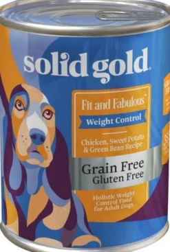 Solid Gold Fit and Fabulous Weight Control Chicken Loaf Sweet Potato and Beans Adult Canned Dog Food - 3.2 Oz - Case of 6