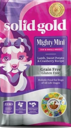 Solid Gold Mighty Mini Grain-Free Lamb Sweet Potato and Carrot Toy and Small-Breed Dry Dog Food - 4 Lbs