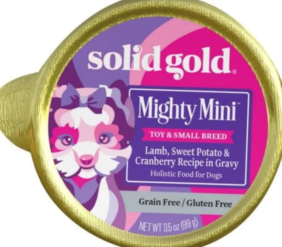 Solid Gold Mighty Mini Grain-Free Lamb Sweet Potato and Cranberry in Gravy Toy and Small-Breed Wet Dog Food Tray - 3.5 Oz - Case of 12