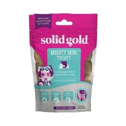 Solid Gold Mighty Mini Salmon and Sweet Potato Soft and Chewy Dog Treats - 4 Oz - Case of 12