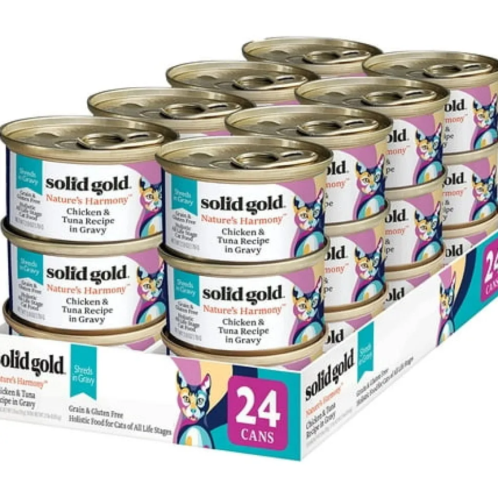 Solid Gold Nature's Harmony Grain-Free Chicken and Tuna in Gravy Canned Cat Food - 3 Oz - Case of 24