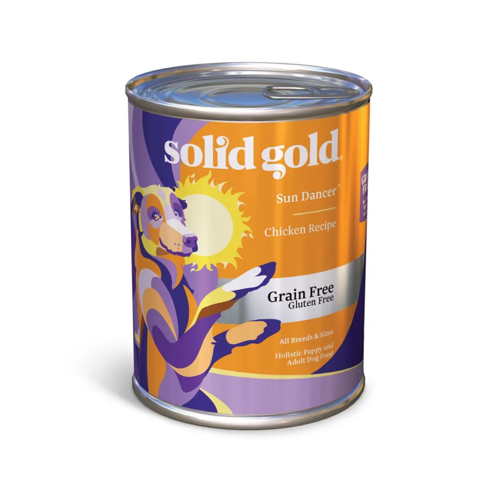 Solid Gold Sun Dancer Grain-Free High-Protein Chicken Canned Dog Food - 13.2 Oz - Case of 6