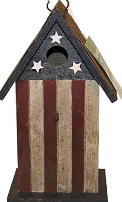 Songbird Essentials Americana Bird House - Red/White/Blue - 12 X 4.5 X 5.8 In
