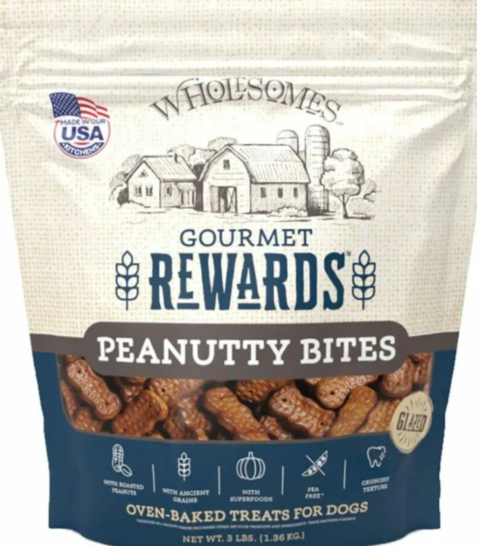 Sportmix Wholesomes Small Dog Biscuits Peanutty Bites - 3 lbs