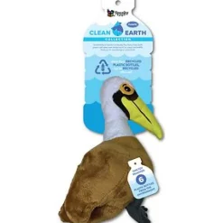 Spunky Pup Clean Earth Collection Pelican Squeak and Plush Dog Toy - Small