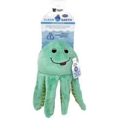 Spunky Pup Clean Earth Collection Octopus Squeak and Plush Dog Toy - Large