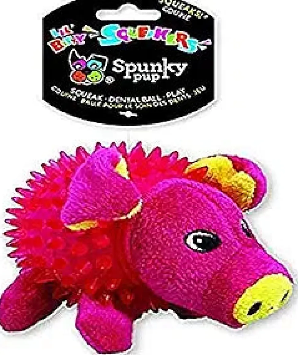 Spunky Pup Glow In the Dark Pig Squeak and Plush Dog Toy - Small