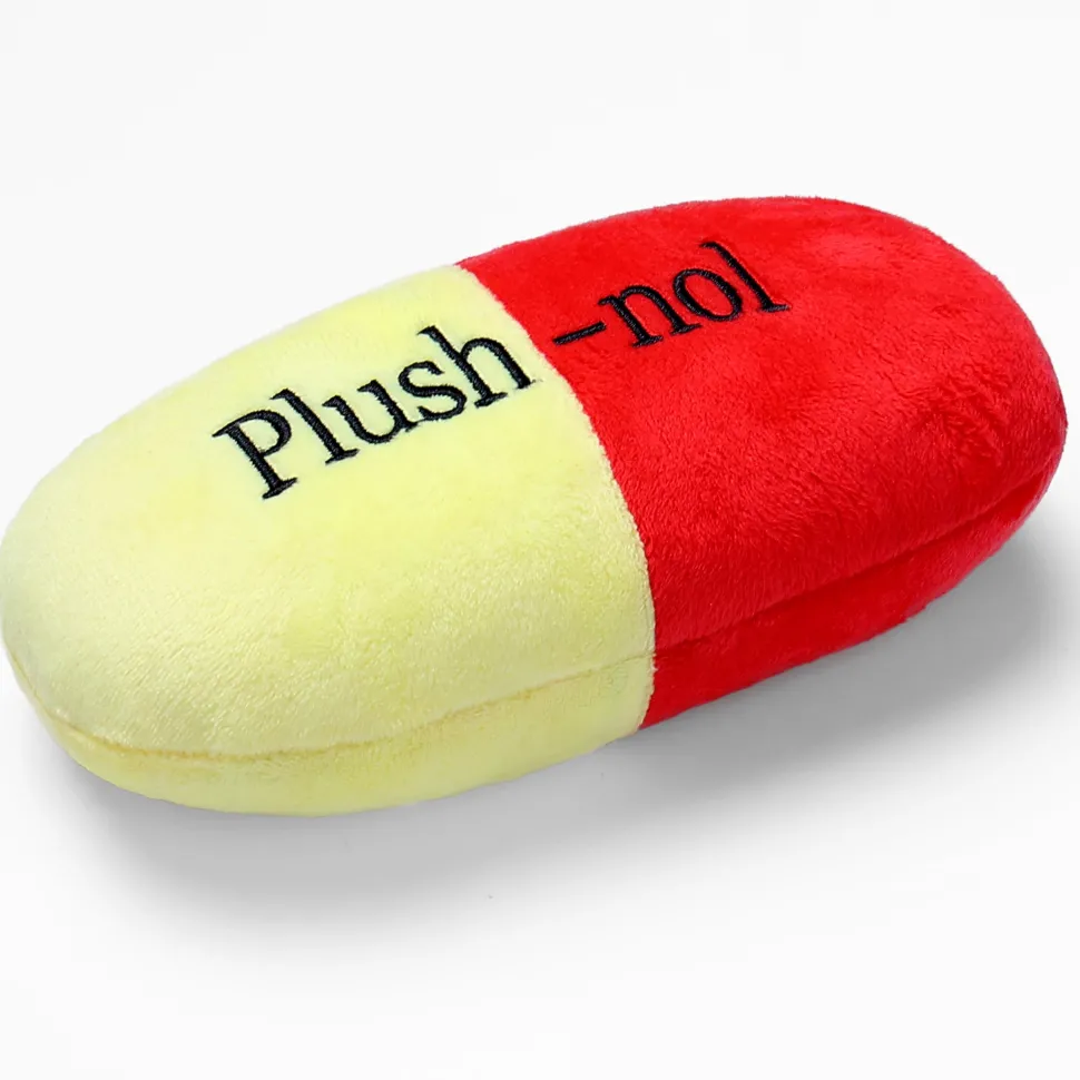 Spunky Pup RX Bad Dog Pill Squeak and Plush Dog Toy - Large