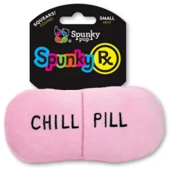 Spunky Pup RX Chill Pill Squeak and Plush Dog Toy - Large