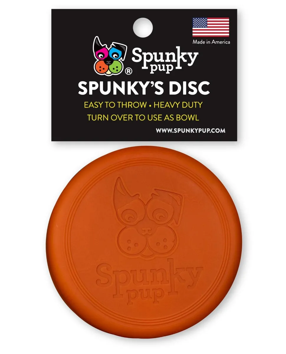 Spunky Pup Spunky's Disc Frisbee Toss and Fetch Dog Toy - Orange