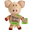 Spunky Pup Woolies Craft Collection Pig Squeak and Wool Plush Dog Toy