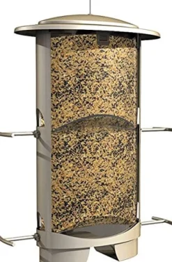 Squirrel-X X1 Squirrel Resistant Tubed Wild Bird Feeder - Satin Nickel - 4.2 Lbs Cap