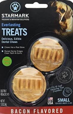 Starmark Everlasting USA Treat Dog Toy Stuffing Chewy Dog Treats - Bacon - Small