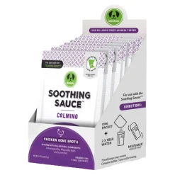 Stashios Soothing Sauce Natural Chicken Bone Broth Calming Powder Cat and Dog Food Supplement or Topper - .095 Oz - 15 Pack